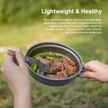 Boundless Voyage dishwasher-safe titanium cookware for quick cleanup after camp meals.