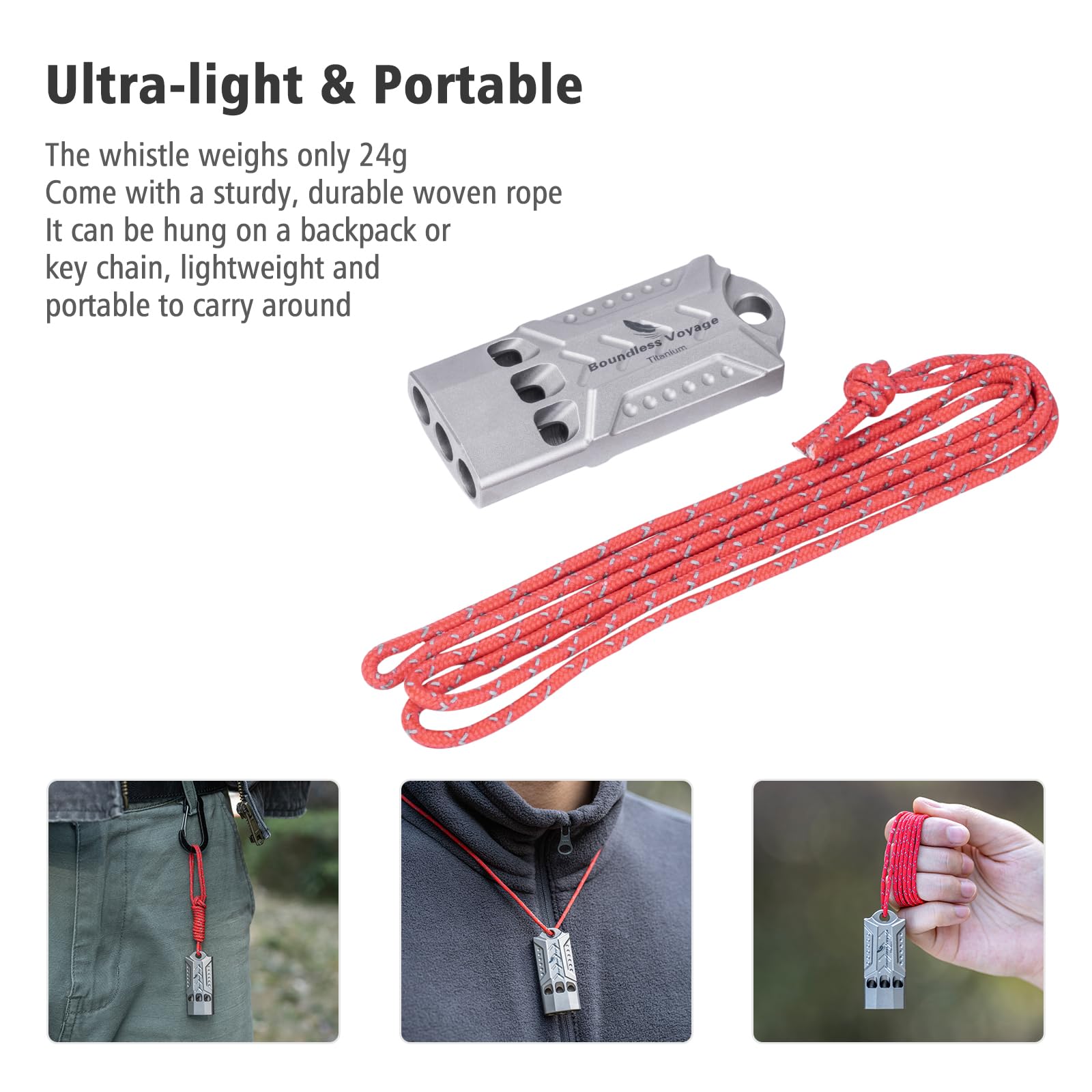 Boundless Voyage emergency signal 120dB; loud signaling from distance.