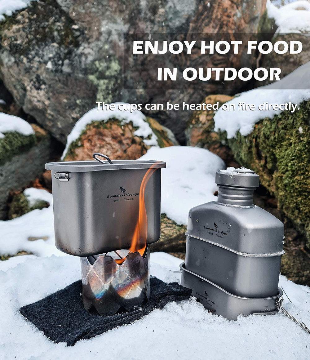 Boundless Voyage foldable cup handles for easy stove-top use.