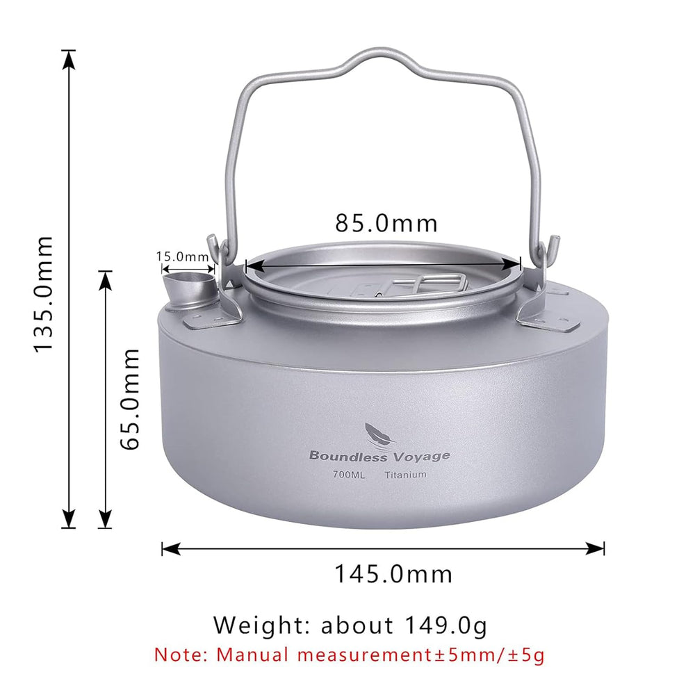 Boundless Voyage folding-handle kettle ready for compact camp setup and easy transport