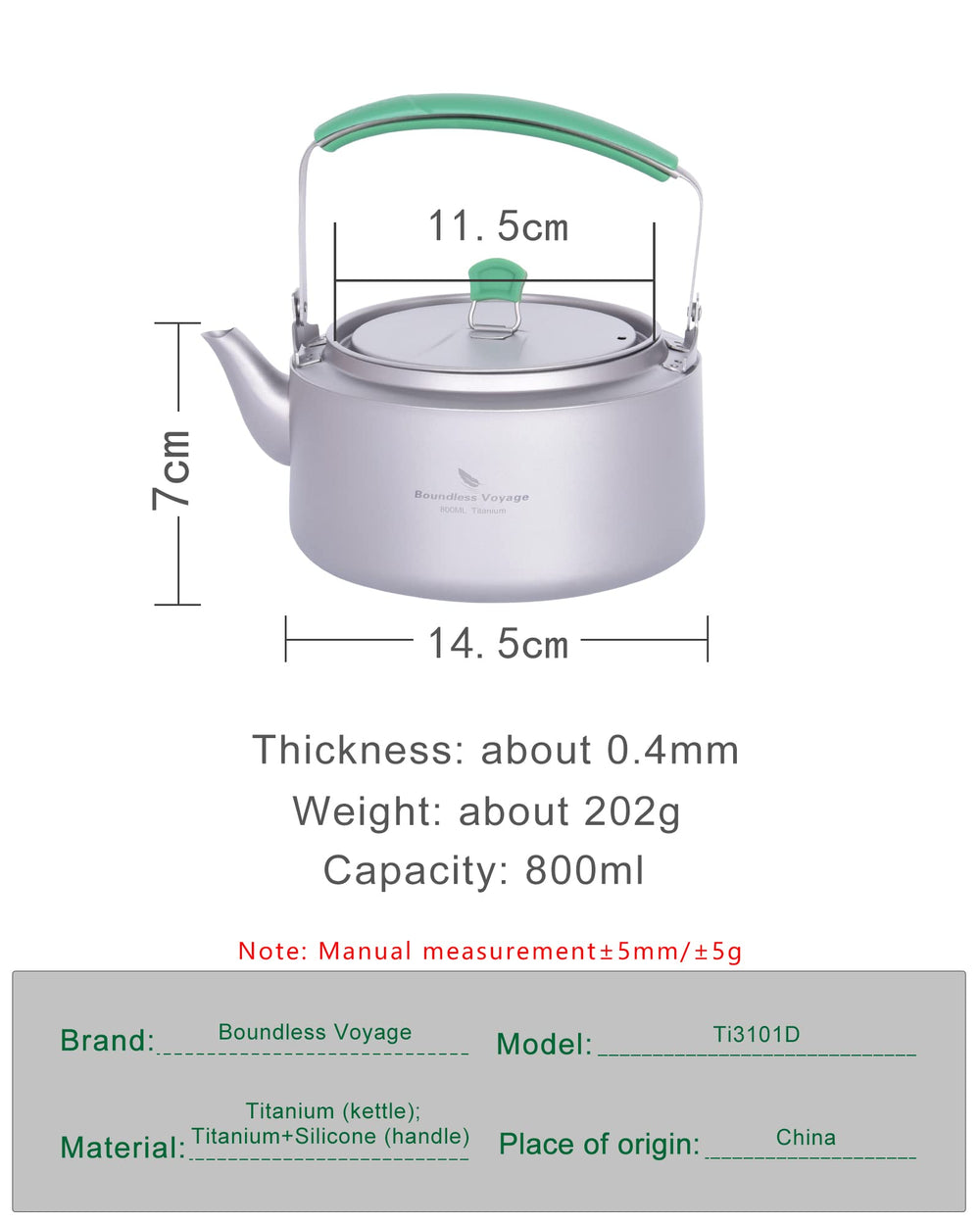 Boundless Voyage folding-handle kettle enables safe, comfortable pouring outdoors.