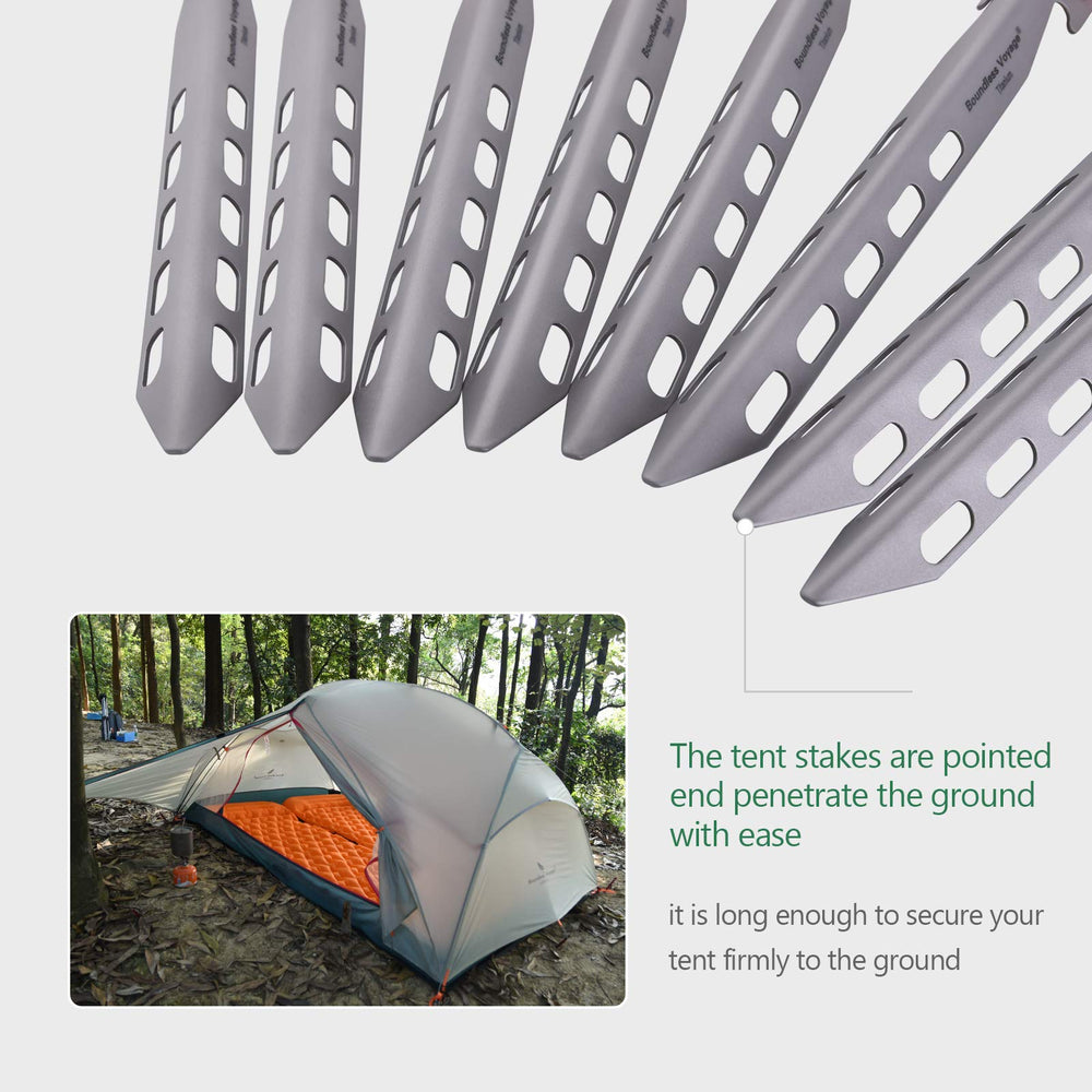 Boundless Voyage long slim pegs ease insertion into soil and sand