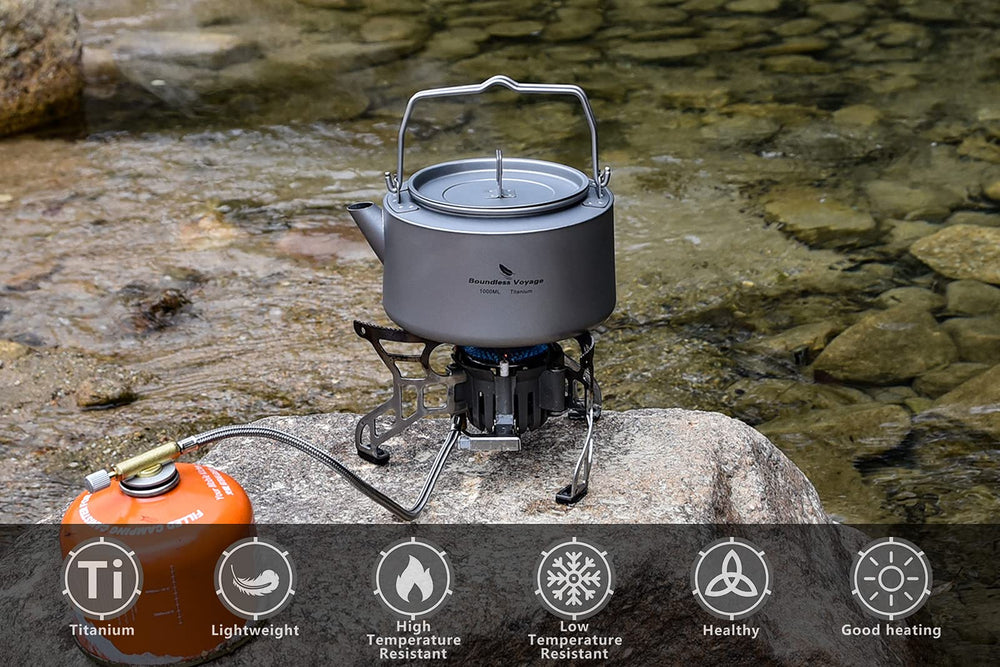 Boundless Voyage kettle packed in backpack for easy carry.