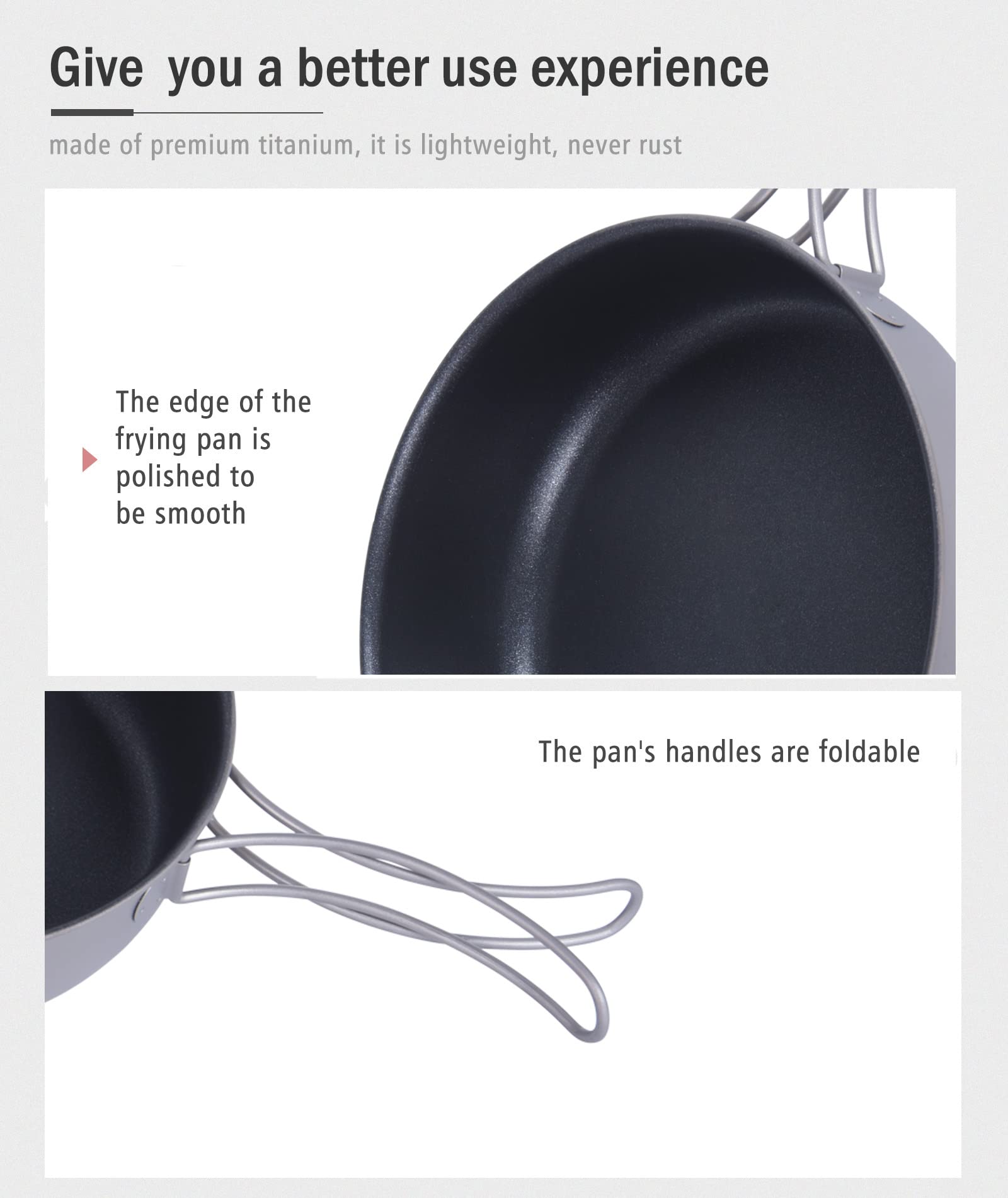 Boundless Voyage lightweight, compact frypan suited for camping and backpacking.