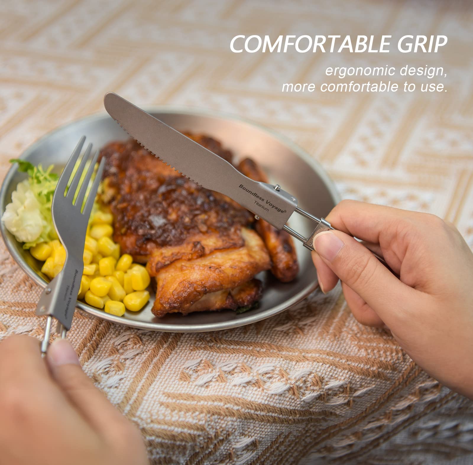 Boundless Voyage odorless titanium cutlery preserves flavor and taste