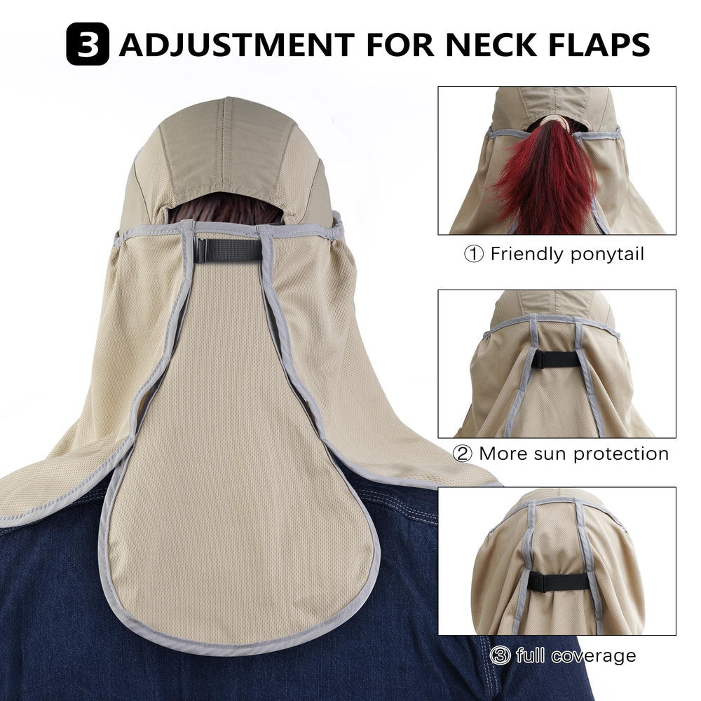 Boundless Voyage removable neck flap for adaptable sun protection outdoors.