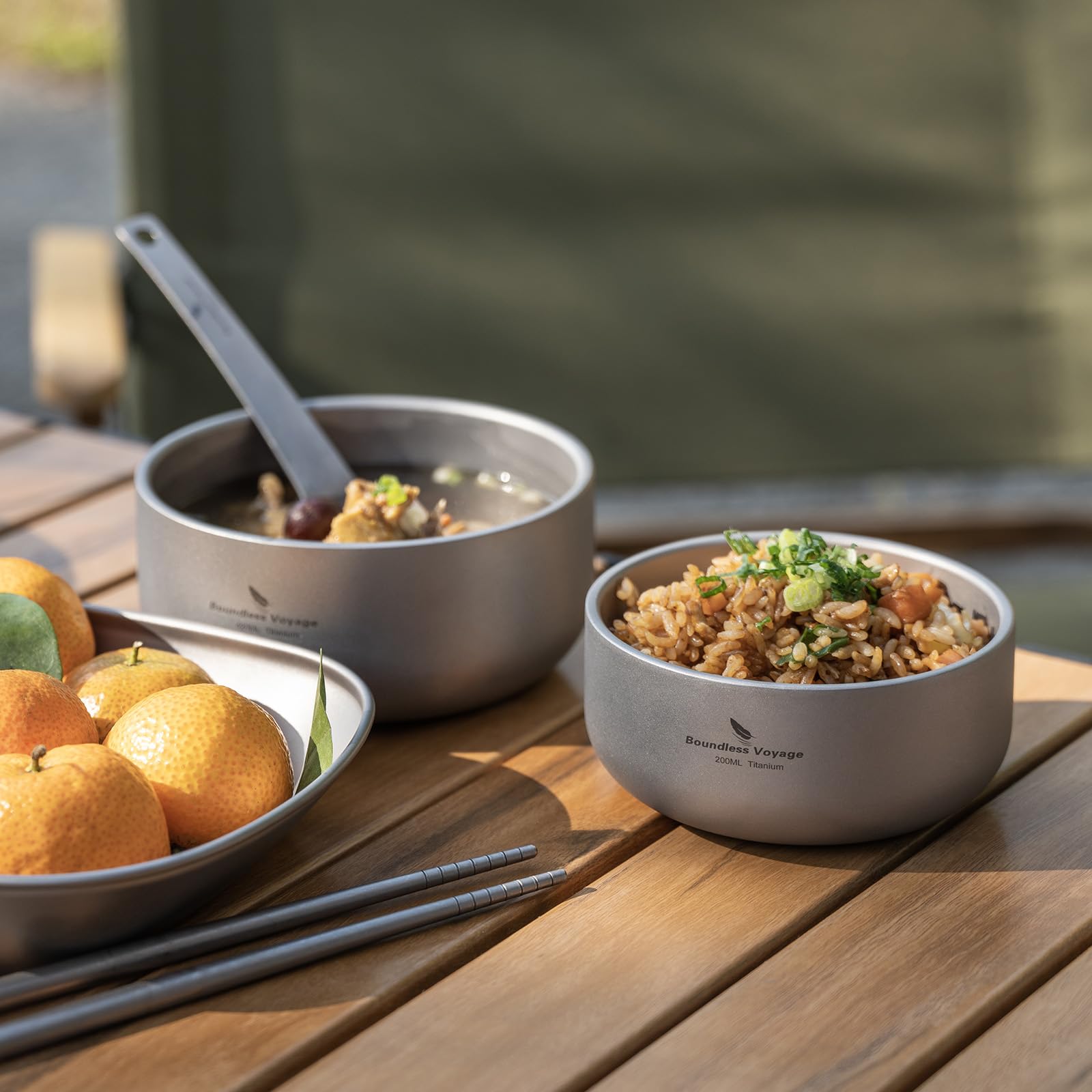 Boundless Voyage rice and soup bowl suited for home or outdoors.