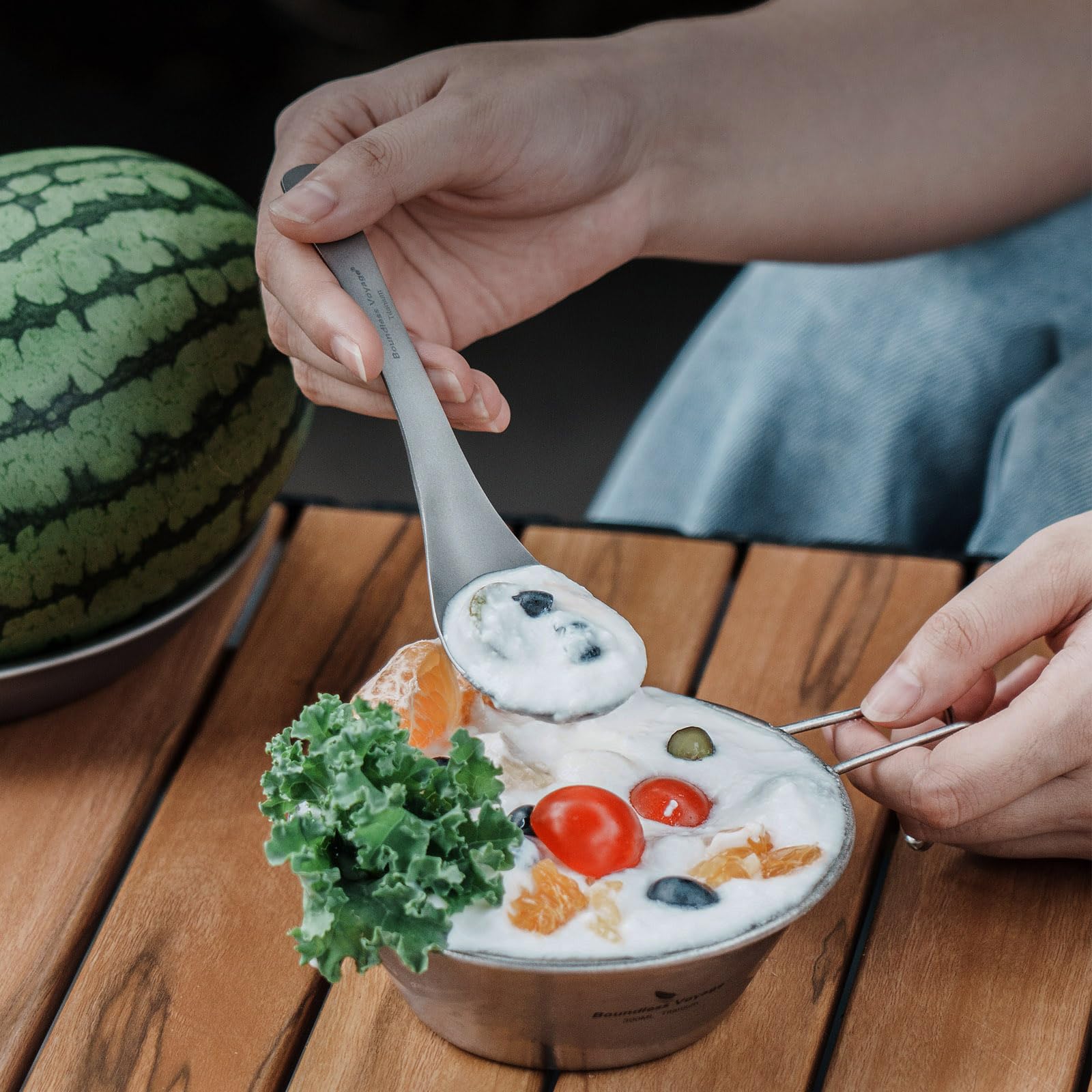 Boundless Voyage spoon suitable for cooking and serving outdoors.