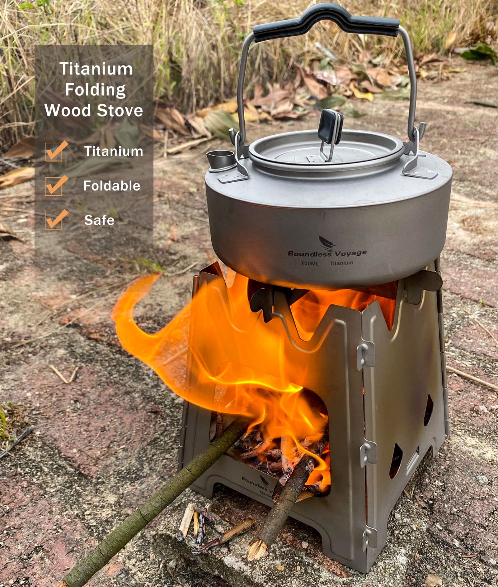 Boundless Voyage stove ash filter bottom aiding quick ash discharge.