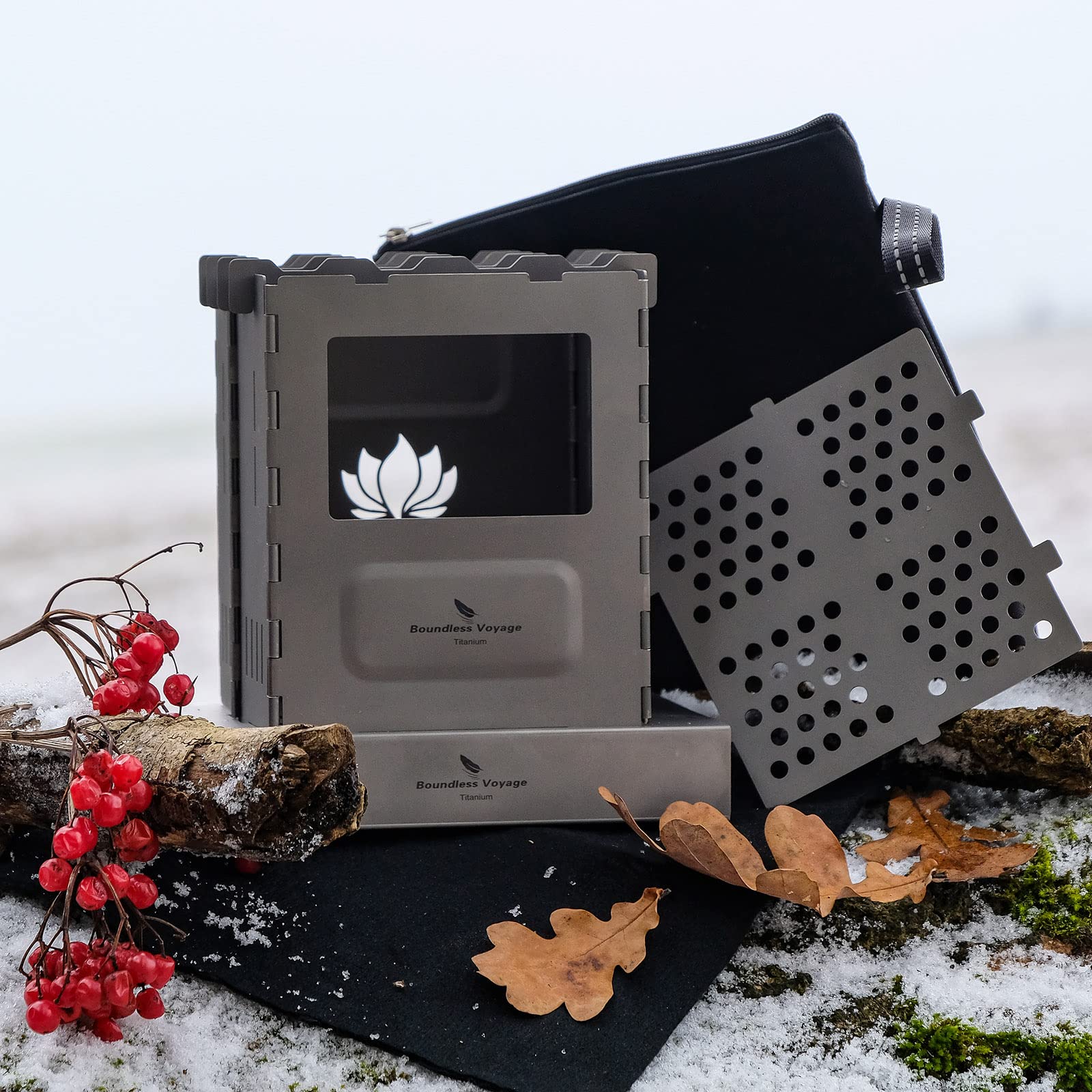 Boundless Voyage stove in use shows versatile camp cooking with pot ready on trail.