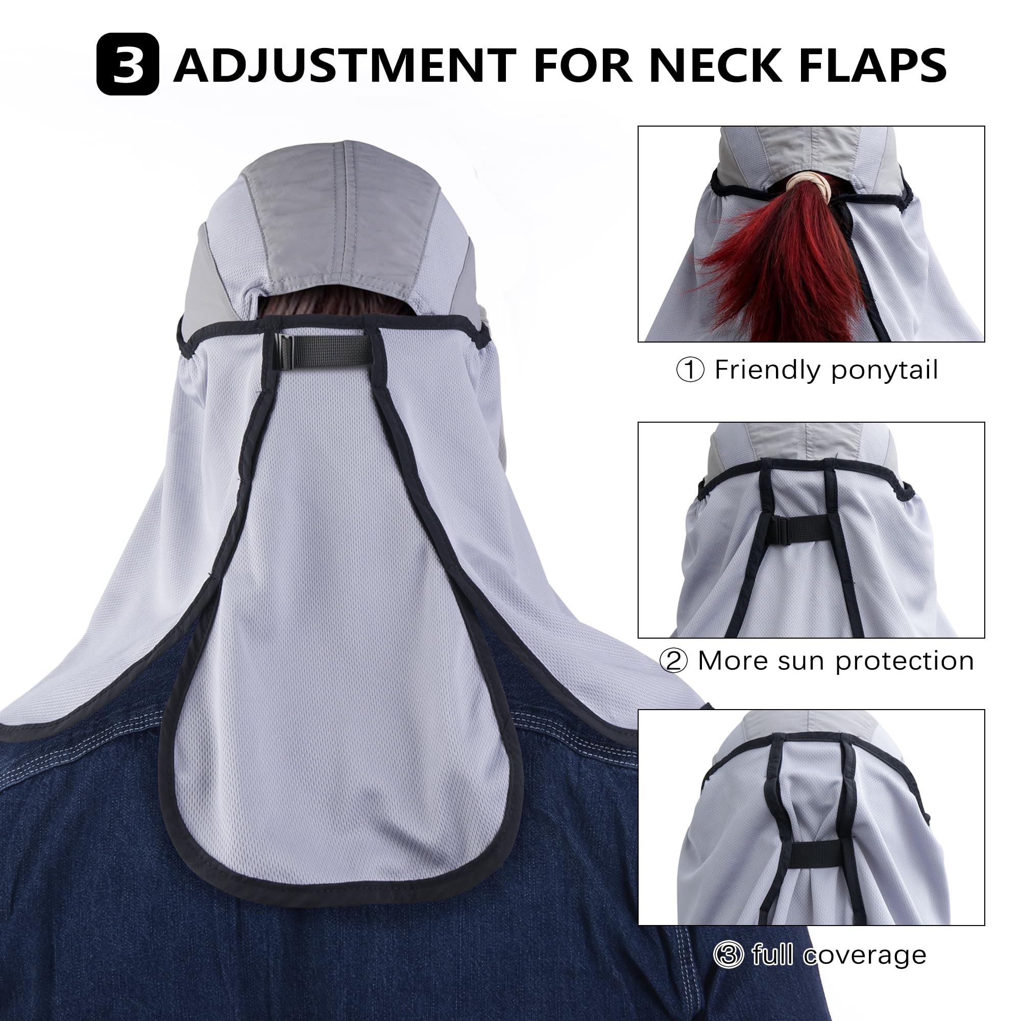 Boundless Voyage sun hat with removable face flaps for versatile shading.