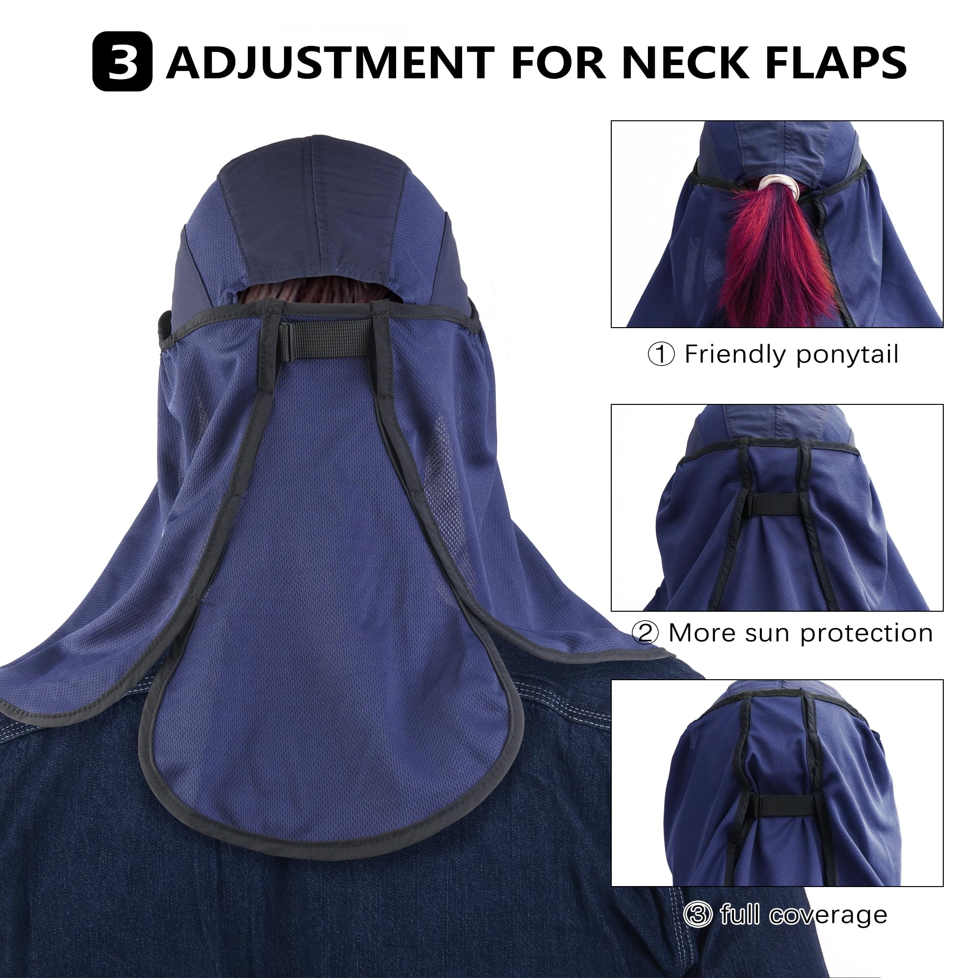 Boundless Voyage sun hat demonstrates removable neck flap for flexible sun and wind coverage.