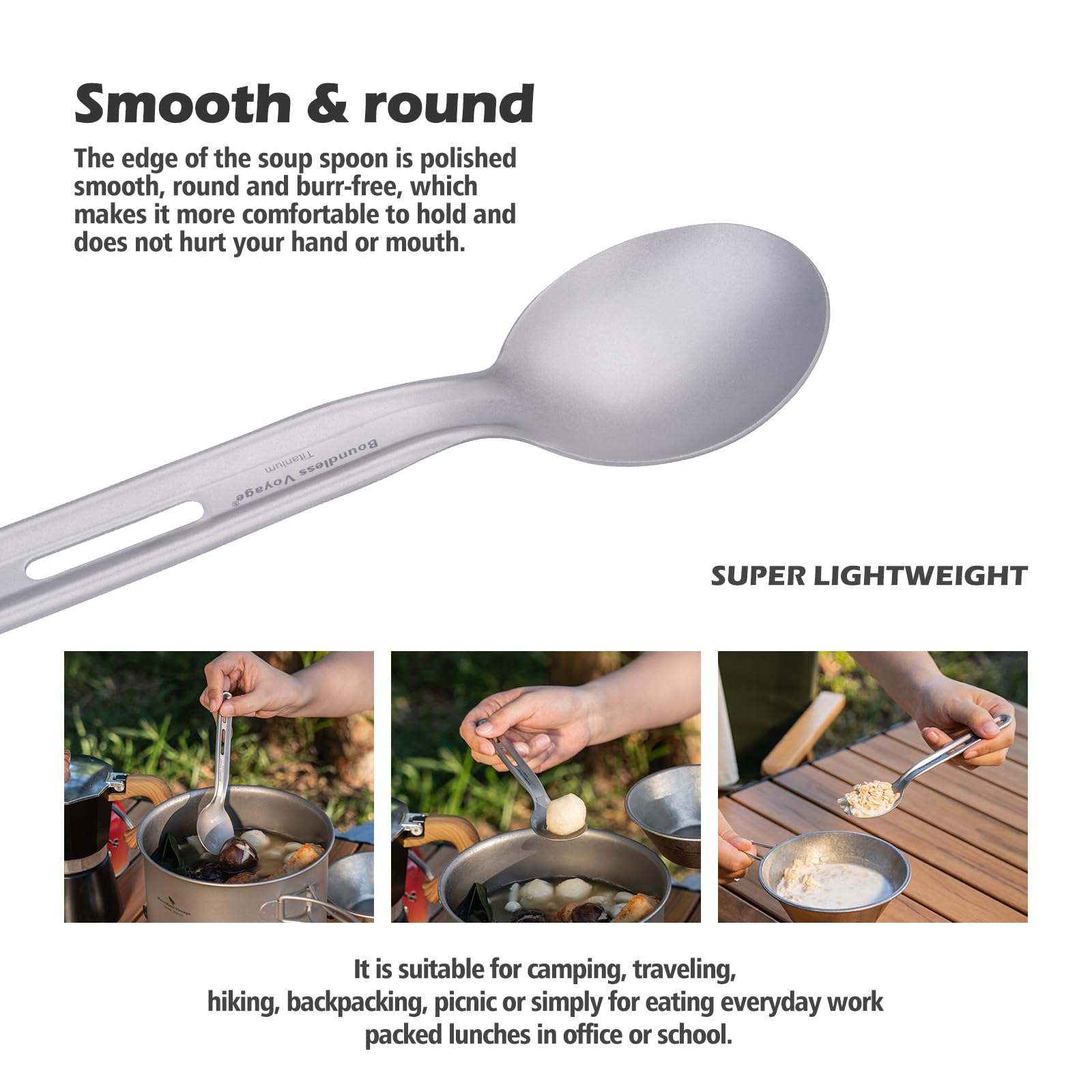 Boundless Voyage Ti1124T chopsticks: non-slip grip for reliable meals outdoors