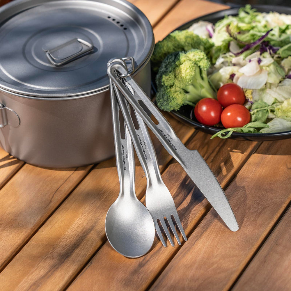 Boundless Voyage Ti1124T durable build: long-lasting camping cutlery for adventures