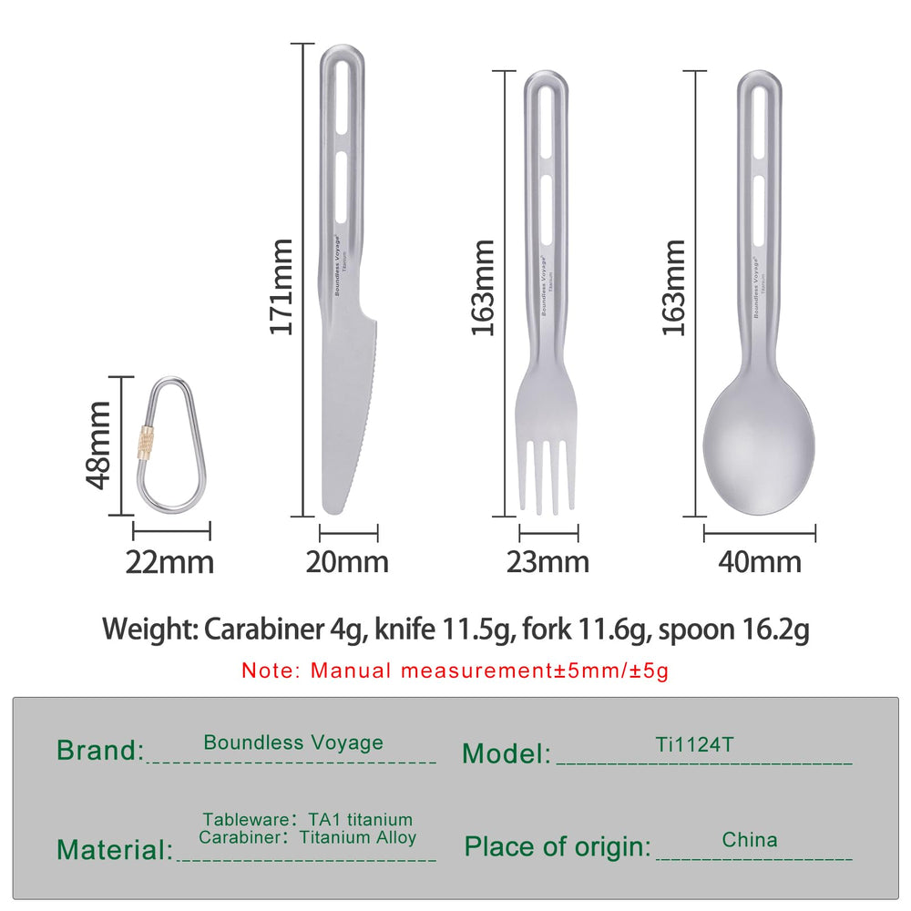 Boundless Voyage Ti1124T knife: sturdy reusable camp knife for travel meals