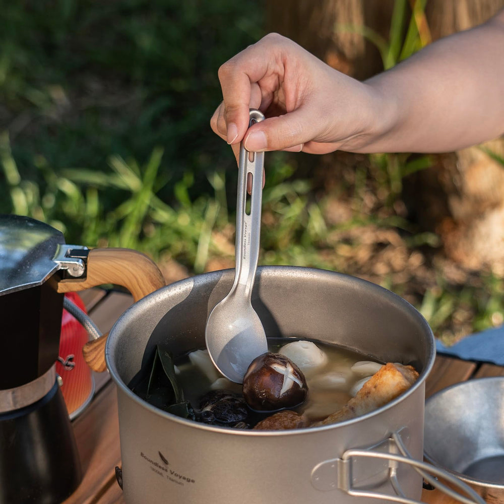Boundless Voyage Ti1124T lightweight set: compact titanium flatware for backpacking
