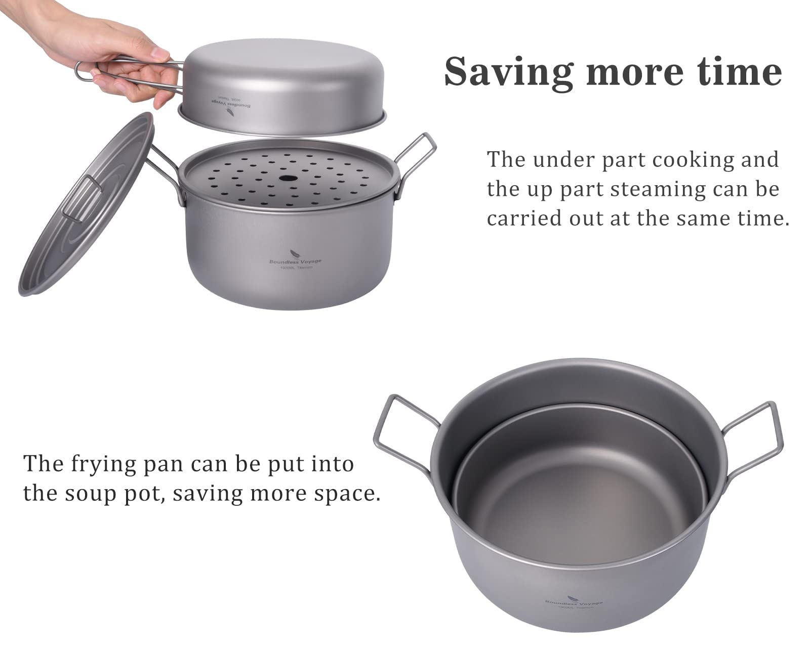 Boundless Voyage Ti2057C drawstring bag keeps ultralight cookware organized.