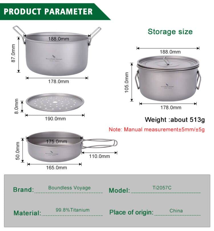 Boundless Voyage Ti2057C pot with lid on, ready for steaming and simmering.