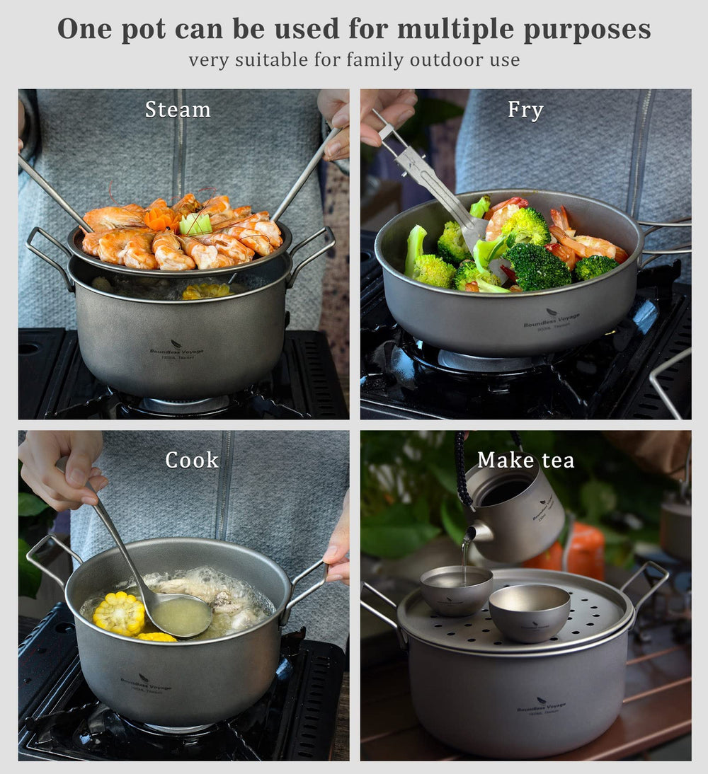 Boundless Voyage Ti2057C steamer tray fit for outdoor steaming.