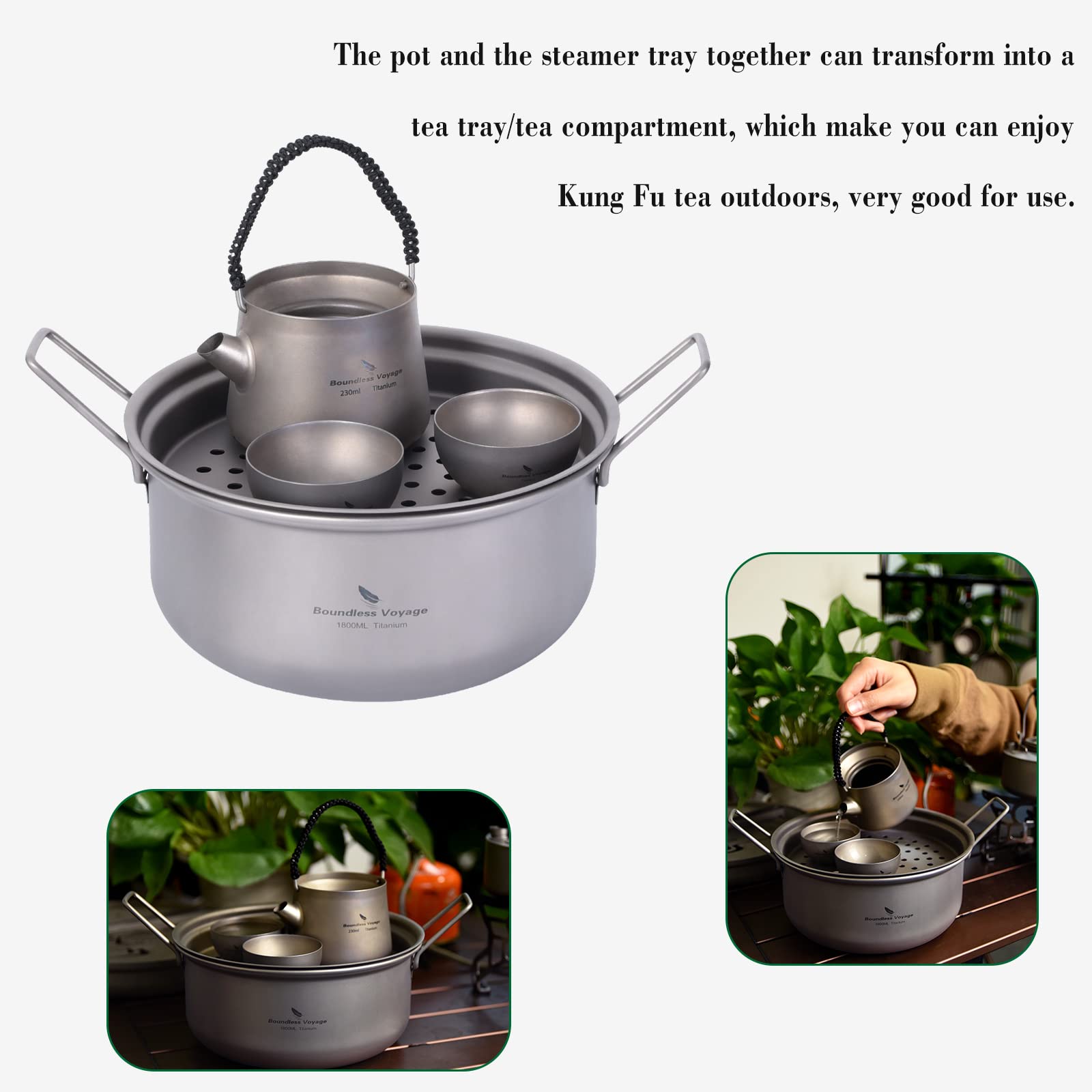 Boundless Voyage Ti2058C durable-titanium construction ensures rust-free cooking.