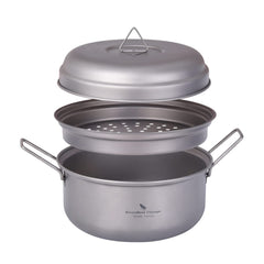 Boundless Voyage Ti2058C pot shows lightweight titanium design suitable for outdoor cooking.