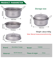 Boundless Voyage Ti2058C steamer enables simultaneous boiling and steaming for faster meals.