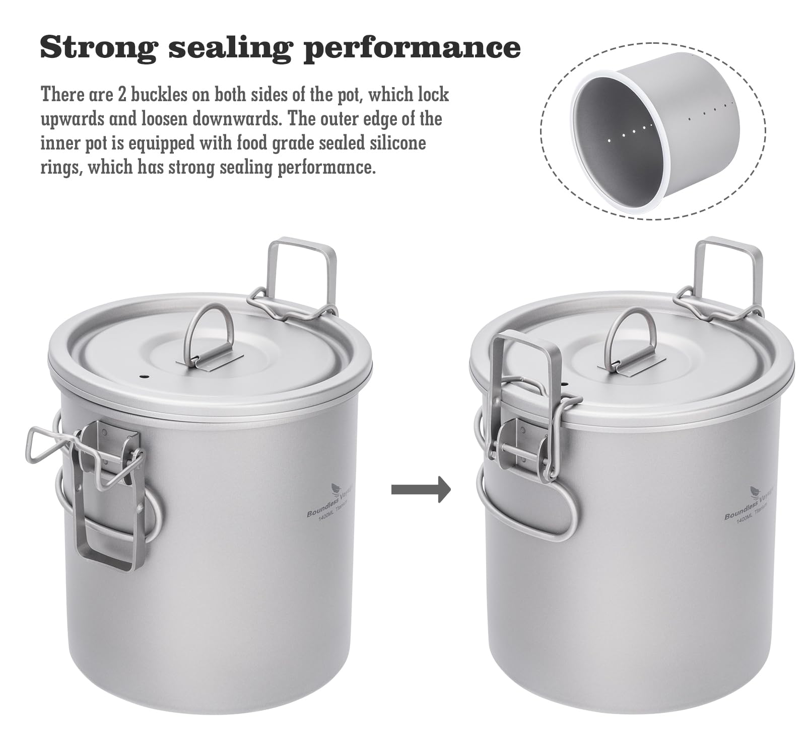 Boundless Voyage Ti2093 inner container 0.9L, great for single servings