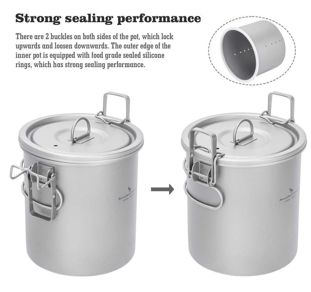 Boundless Voyage Ti2093 inner container 0.9L, great for single servings