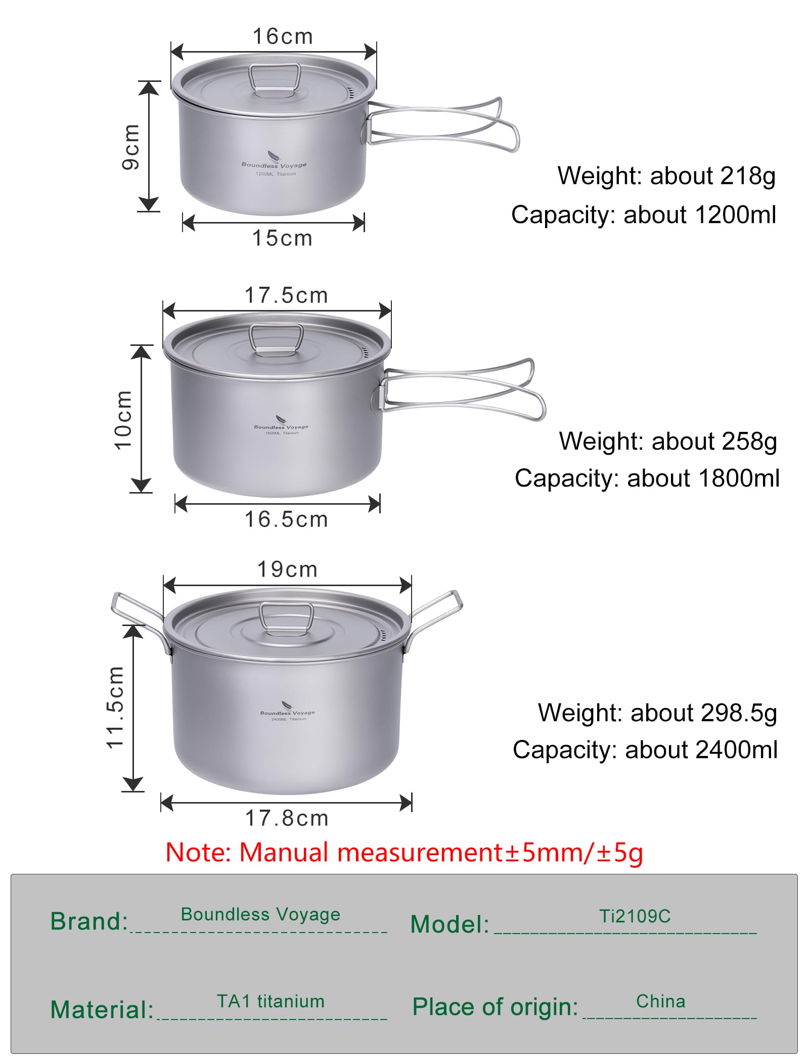 Boundless Voyage Ti2109C medium pot open for balanced camp servings.