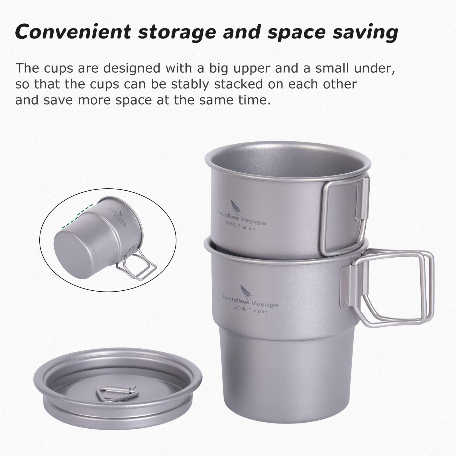 Boundless Voyage Ti3050D cup edge detail for comfortable grip.