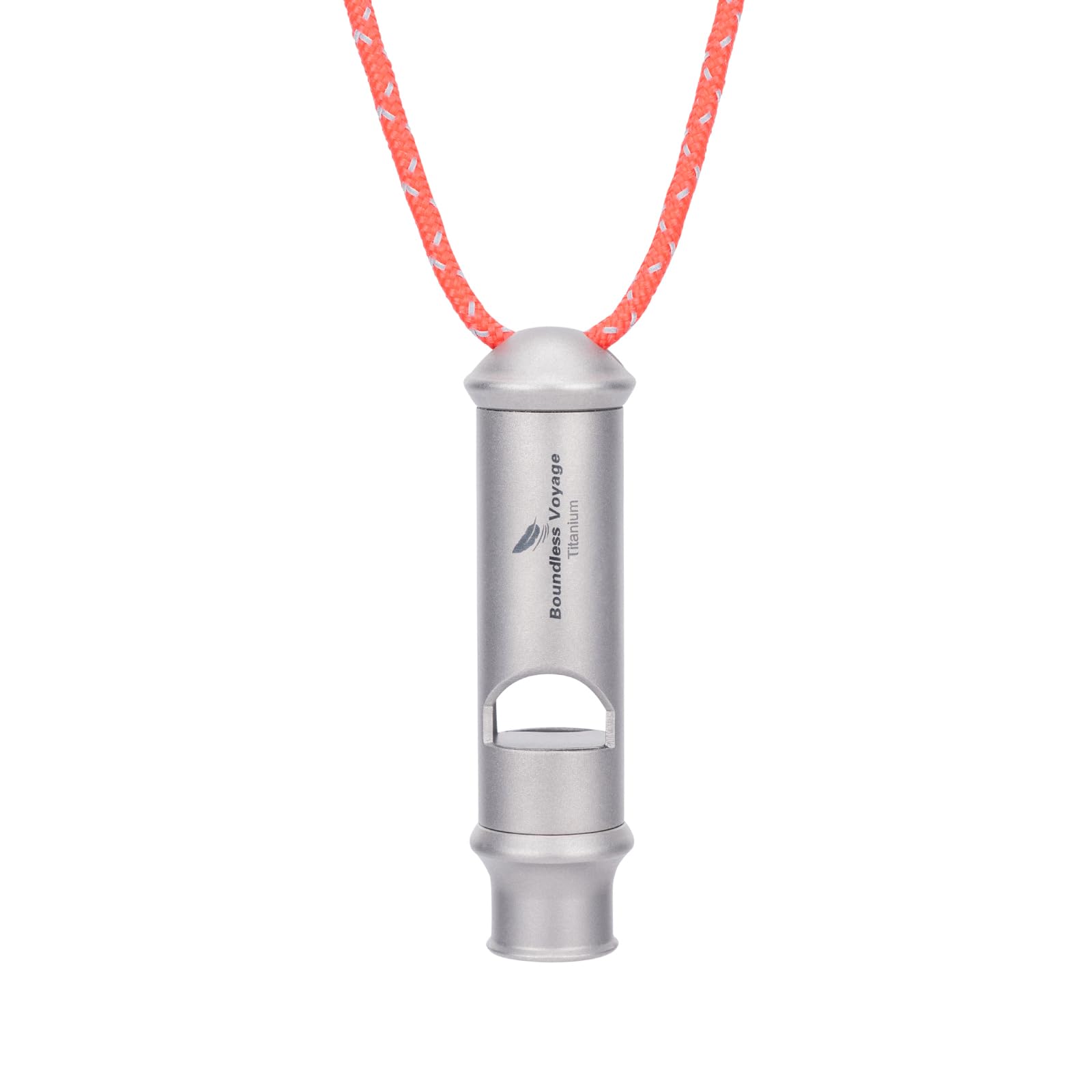 Boundless Voyage Ti9019O whistle close-up showing durable titanium finish.
