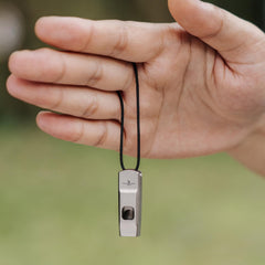 Boundless Voyage Ti9020 whistle back view showing durable titanium construction.
