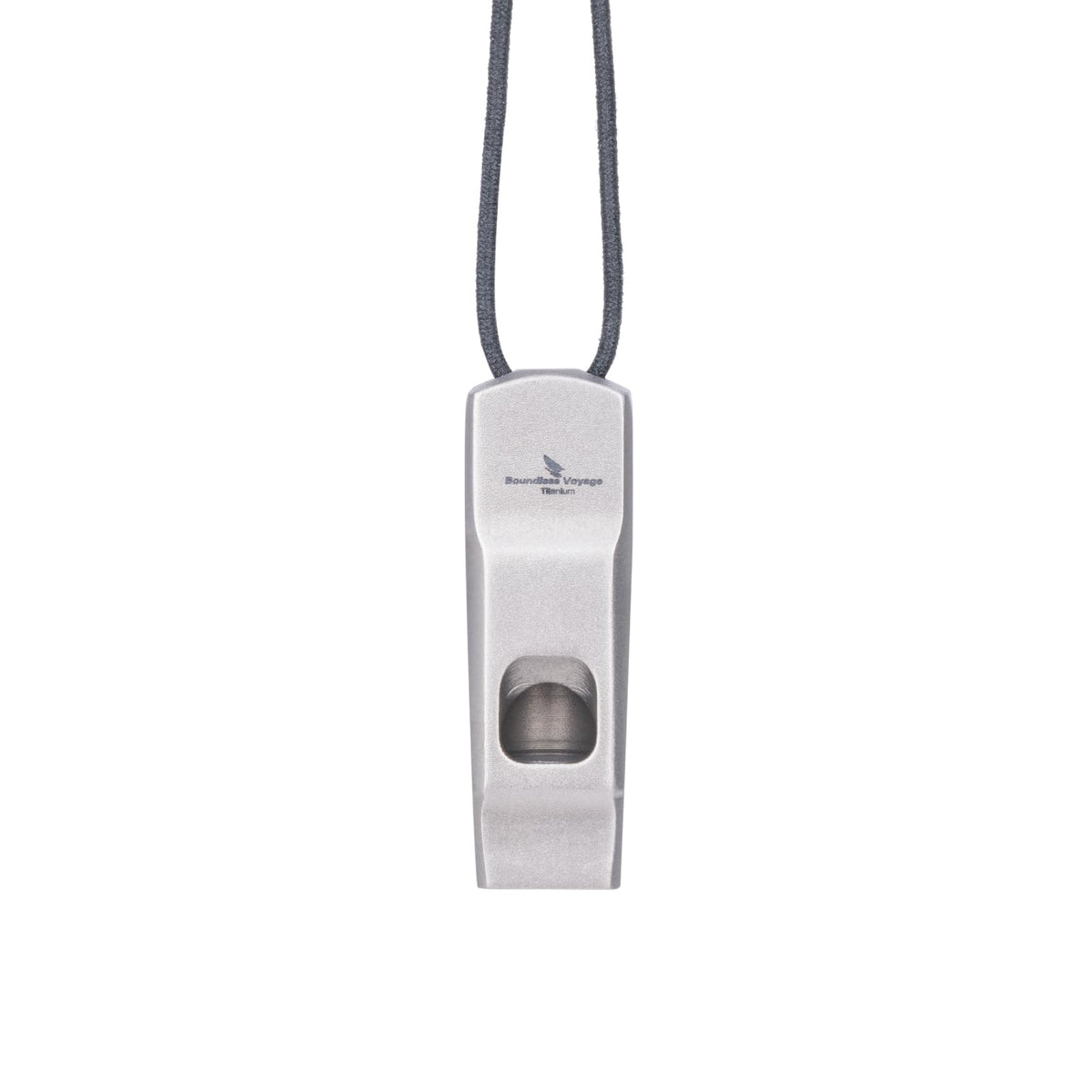 Boundless Voyage Ti9020 whistle front view for instant emergency signaling.