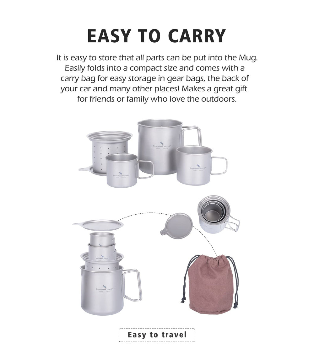 Boundless Voyage mug with drawstring bag for organized carry
