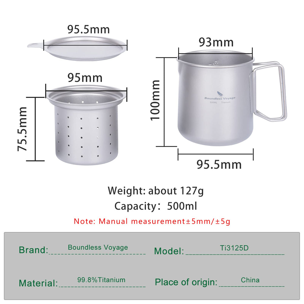Boundless Voyage titanium mug with inner strainer for clean tea