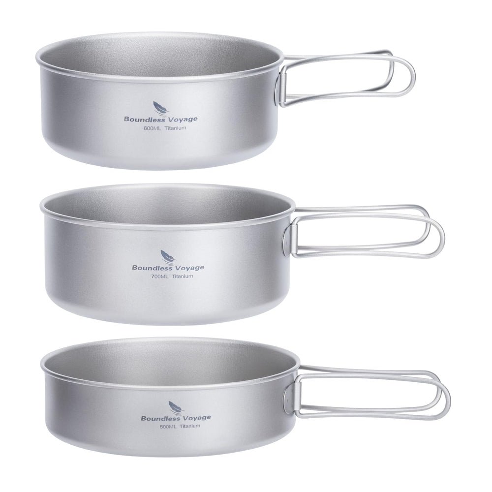 Boundless Voyage 500ml titanium pot ready for lightweight outdoor cooking.