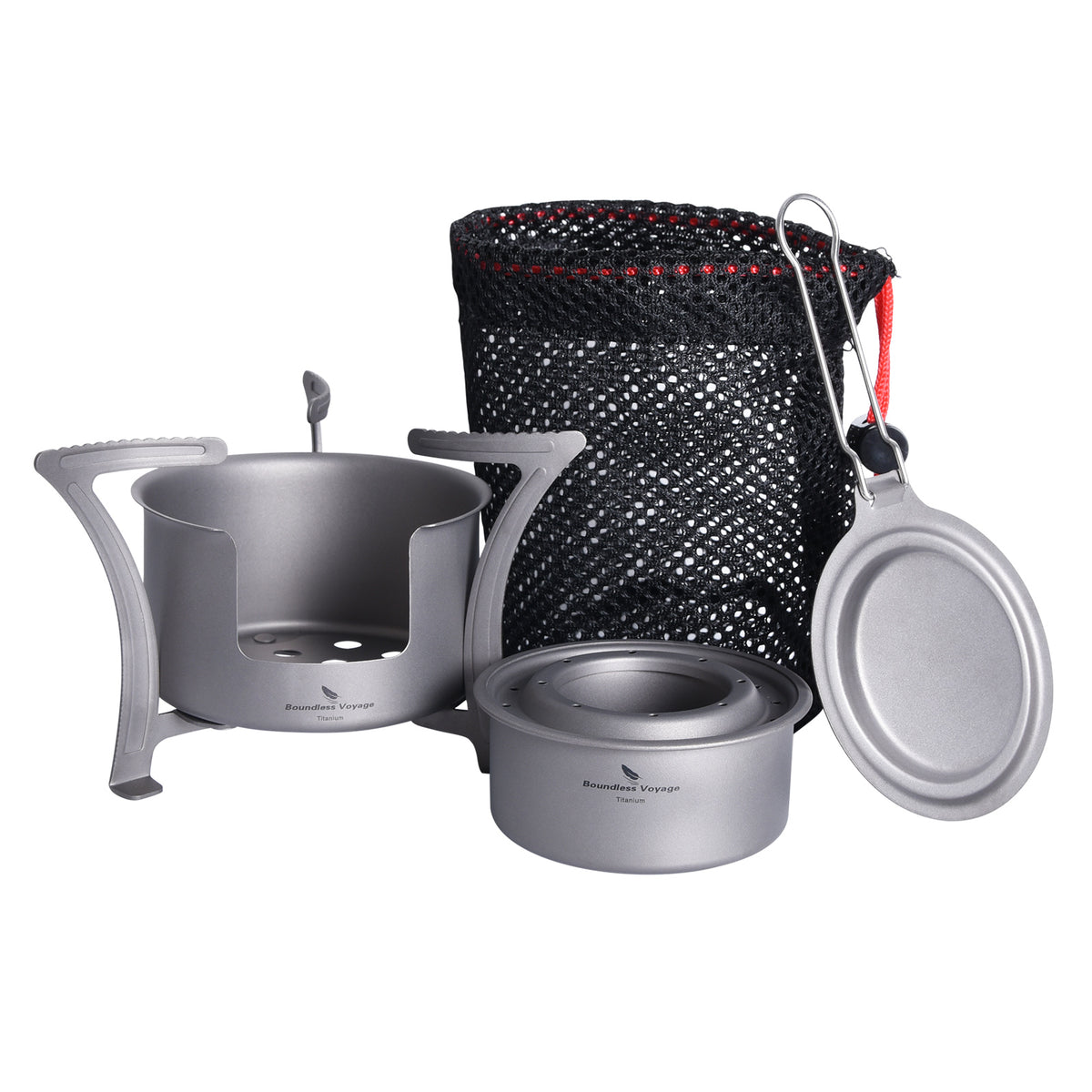 Boundless Voyage titanium alcohol stove compact pack for easy backpacking meals
