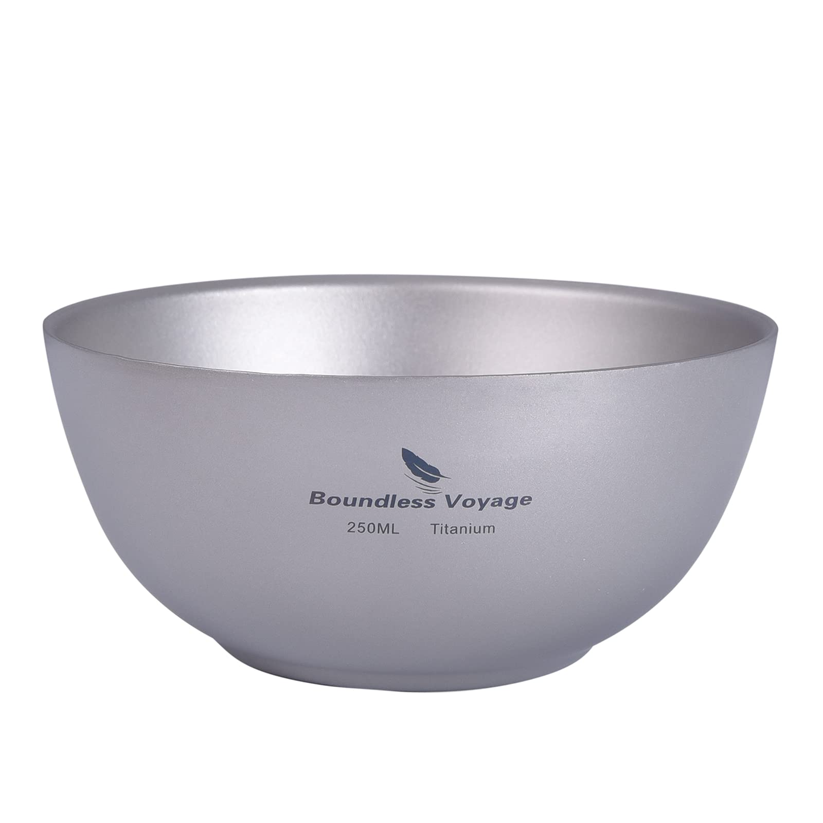 Boundless Voyage 250ml titanium bowl, compact for kids' meals on the go.