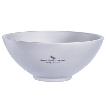 Boundless Voyage titanium bowl 450ml outer view shows ultralight, travel-ready design.