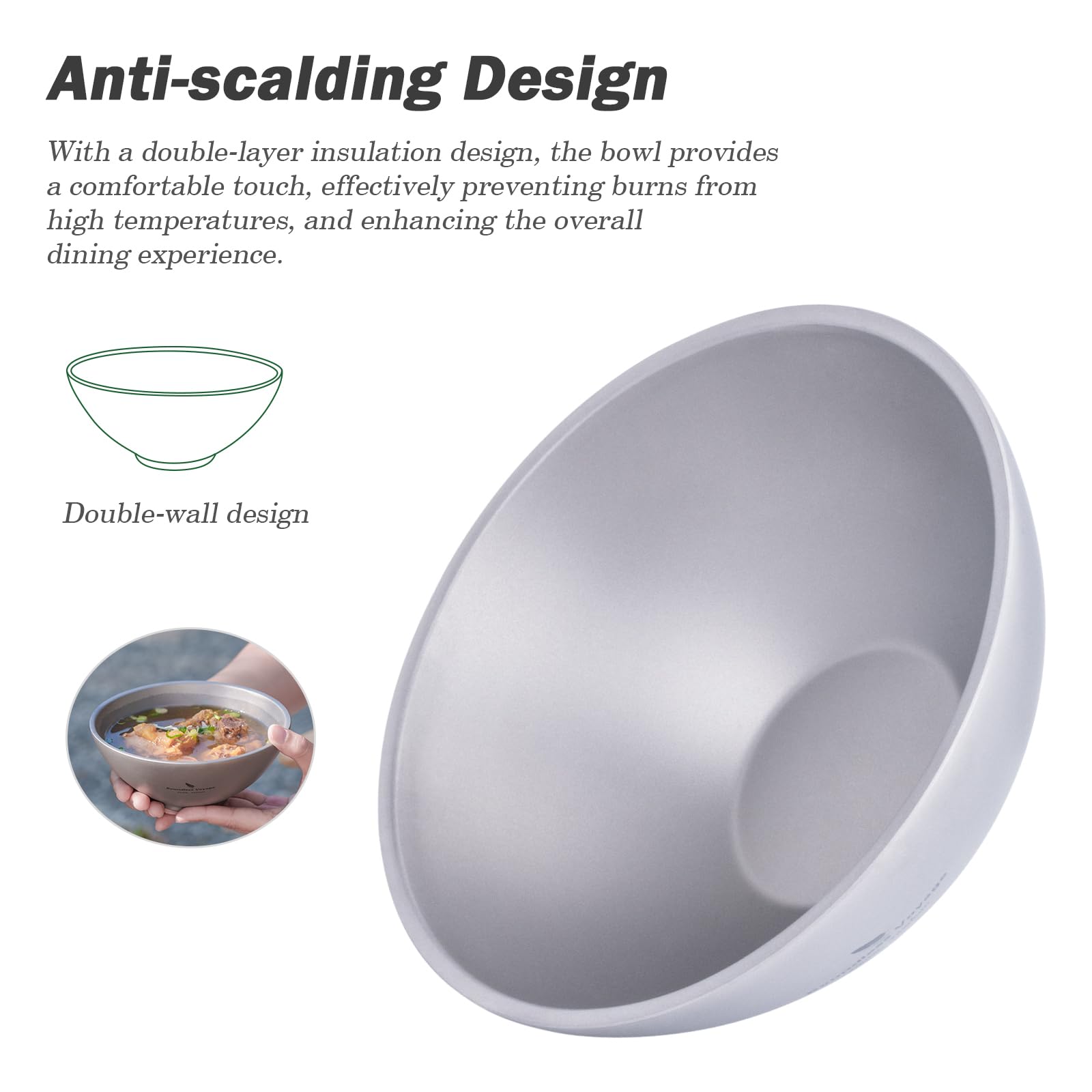 Boundless Voyage titanium bowl camping use scene illustrates versatile outdoor tableware.