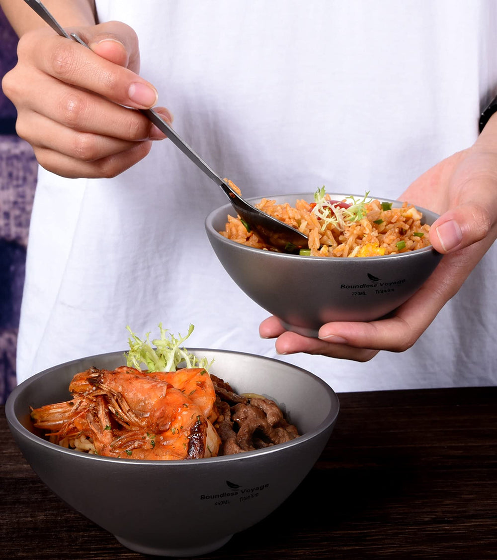 Boundless Voyage durable titanium bowl doubles as versatile home and outdoors tableware.