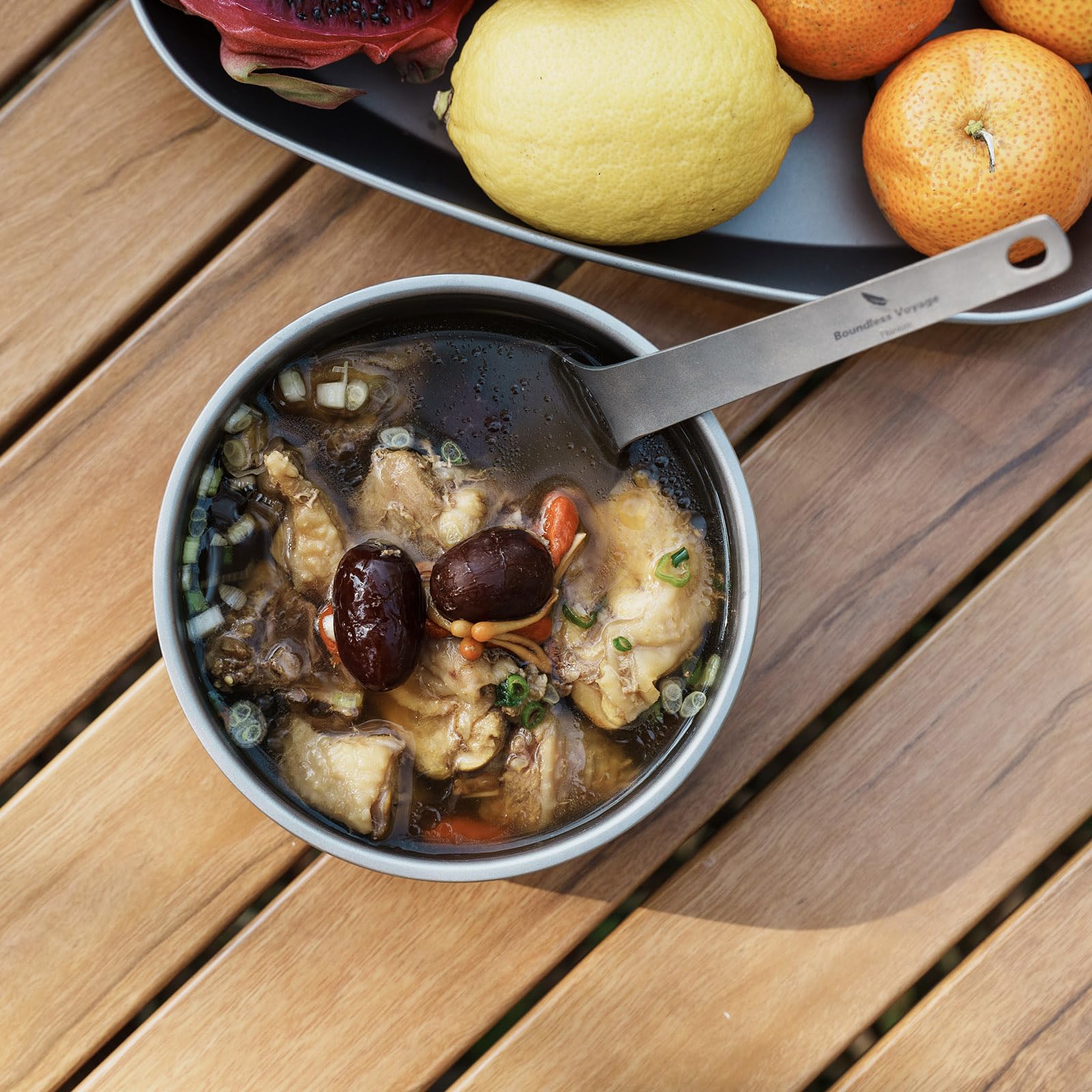Boundless Voyage titanium bowl nesting design helps you save space.
