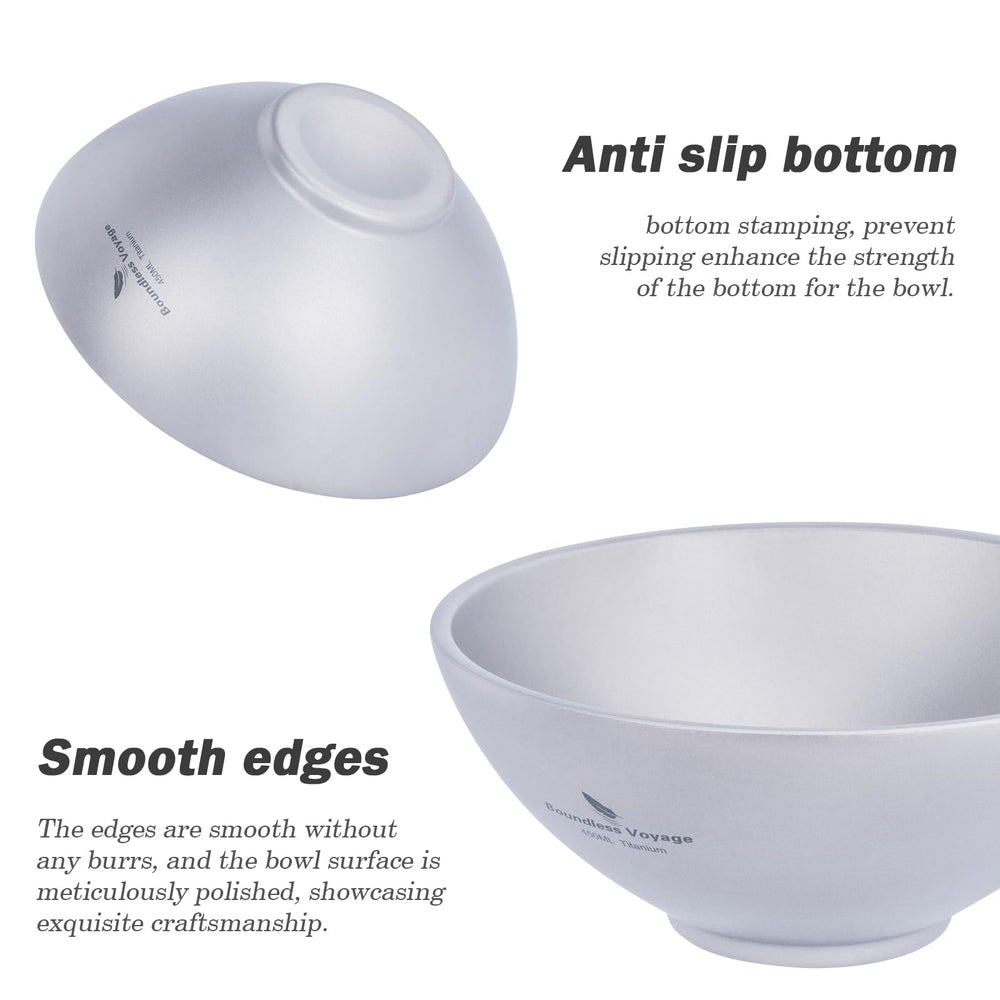 Boundless Voyage titanium bowl ultra-light 117g makes packing easier.