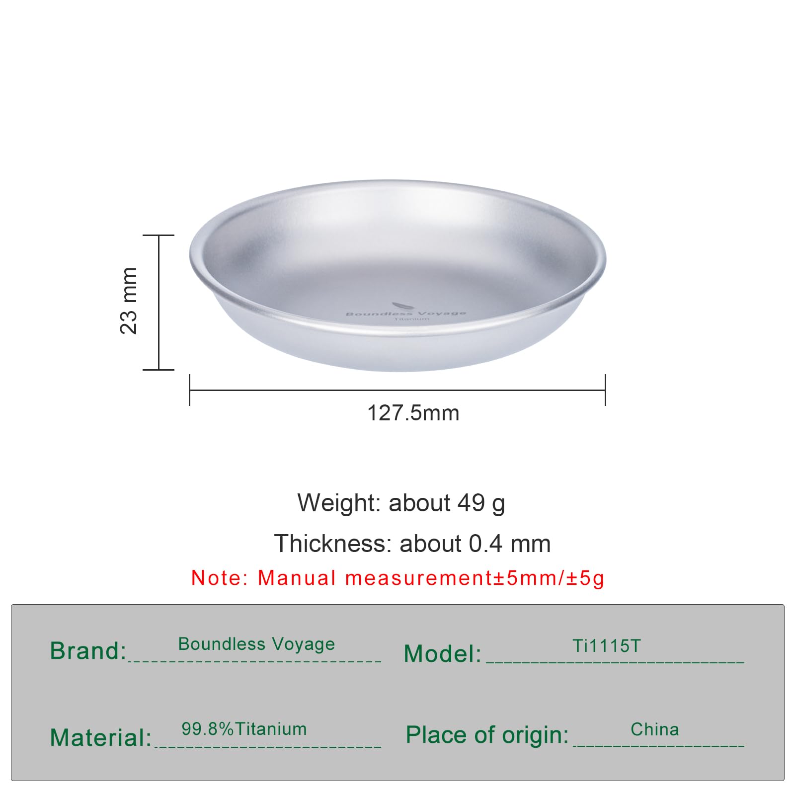 Boundless Voyage titanium camping plate stackable: compact design for backpacking and car camping