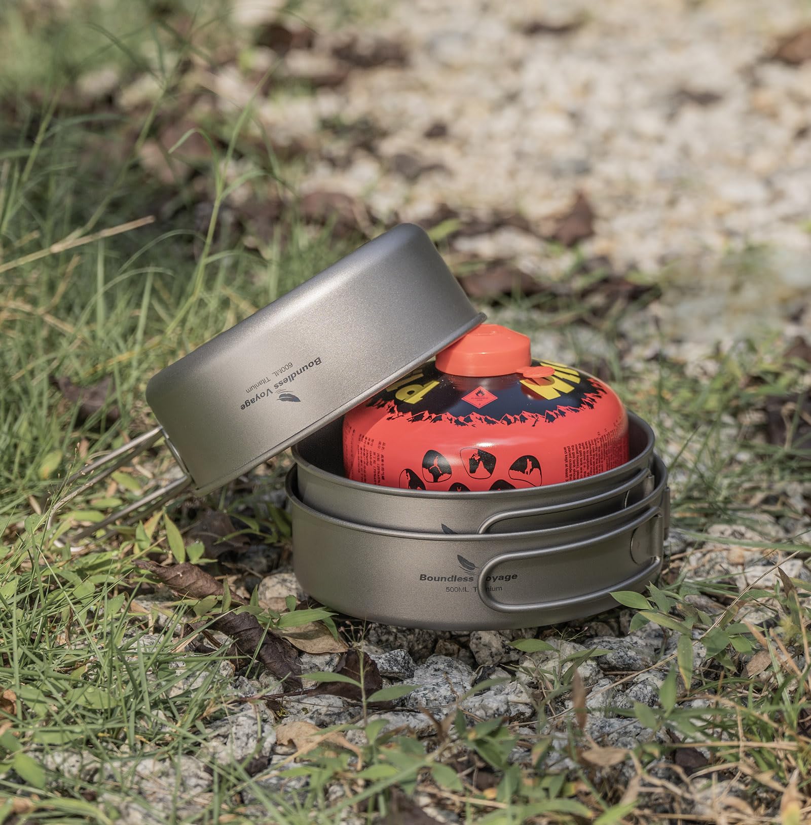 Boundless Voyage outdoor scene with titanium cookware in use.