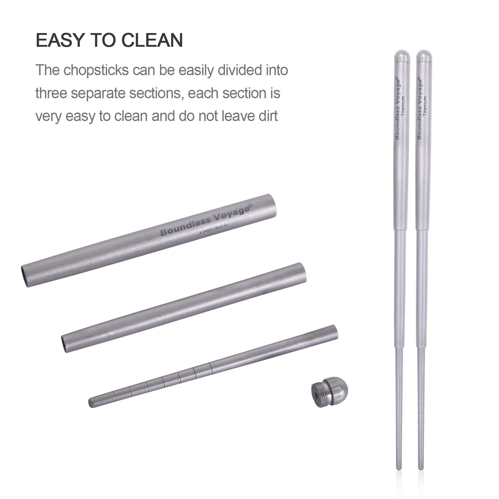 Boundless Voyage titanium chopsticks compact for camping and travel kits.