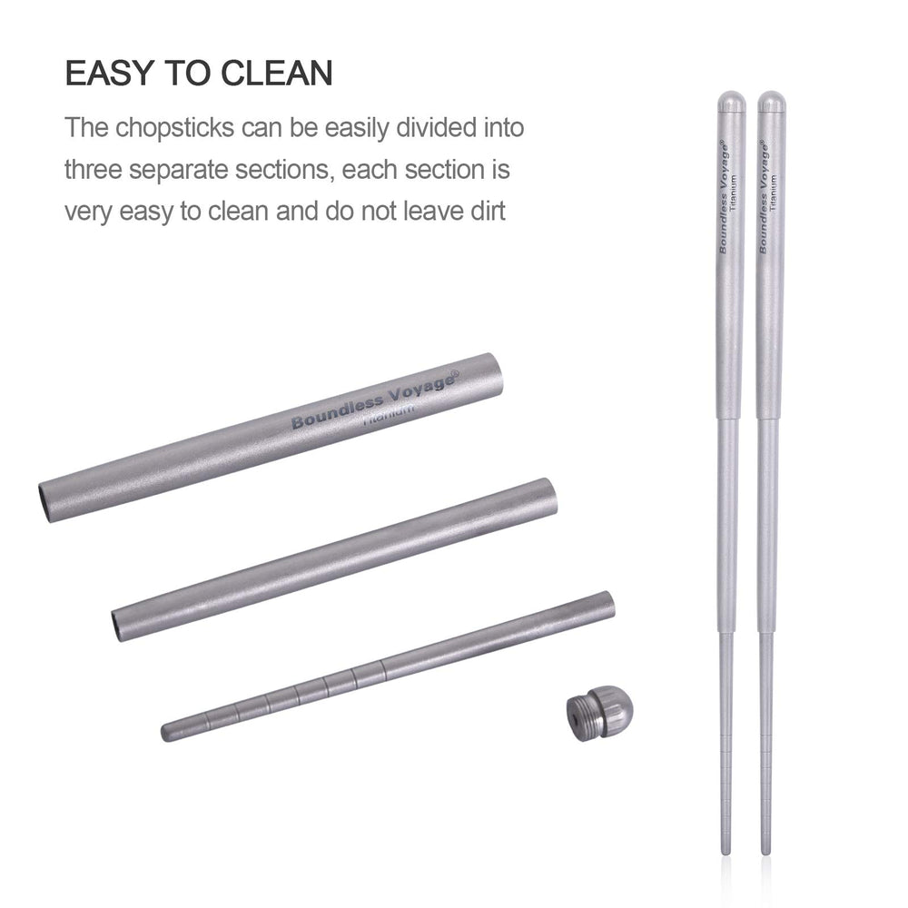 Boundless Voyage titanium chopsticks compact for camping and travel kits.