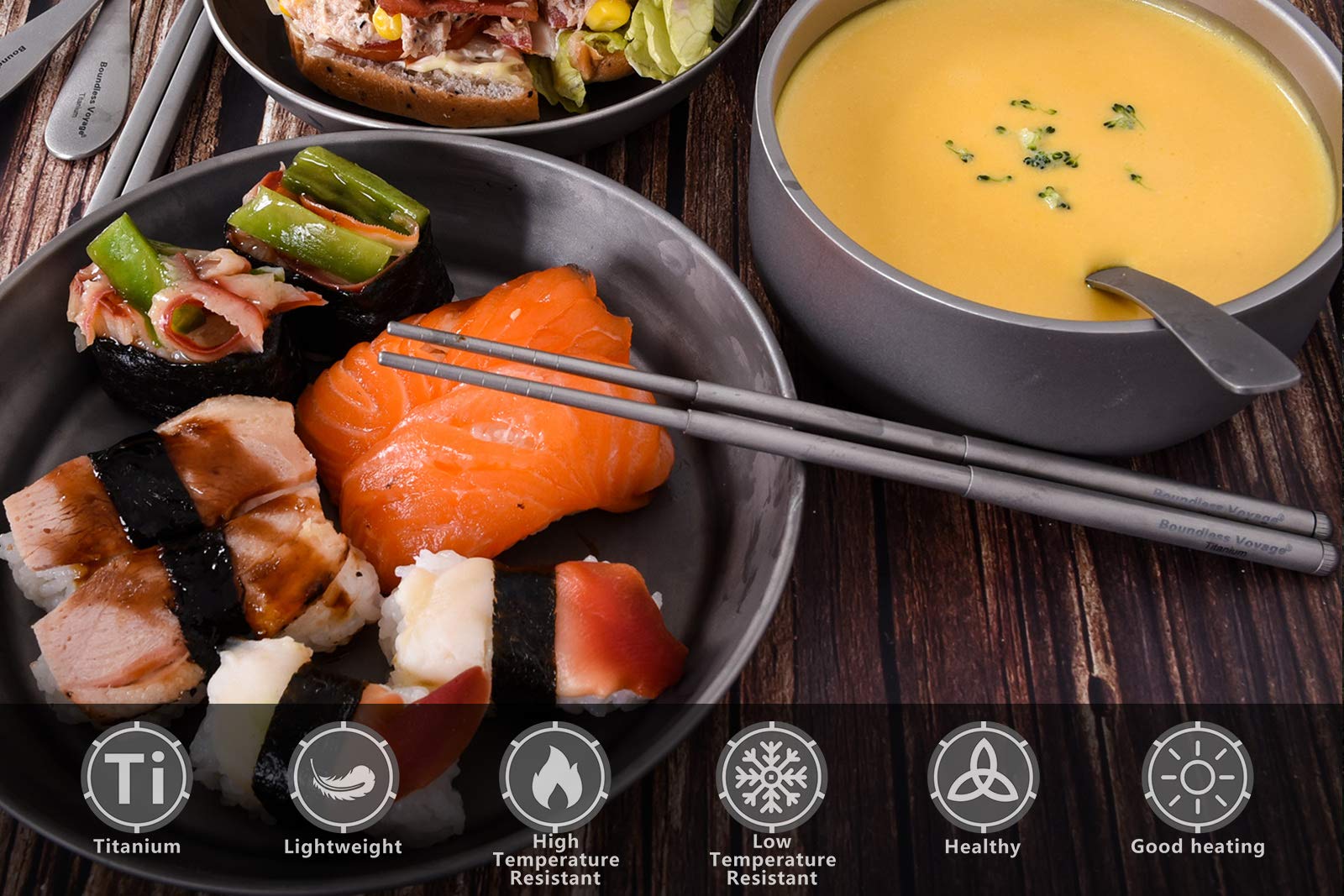Boundless Voyage titanium chopsticks durable and corrosion-resistant for daily use outdoors.