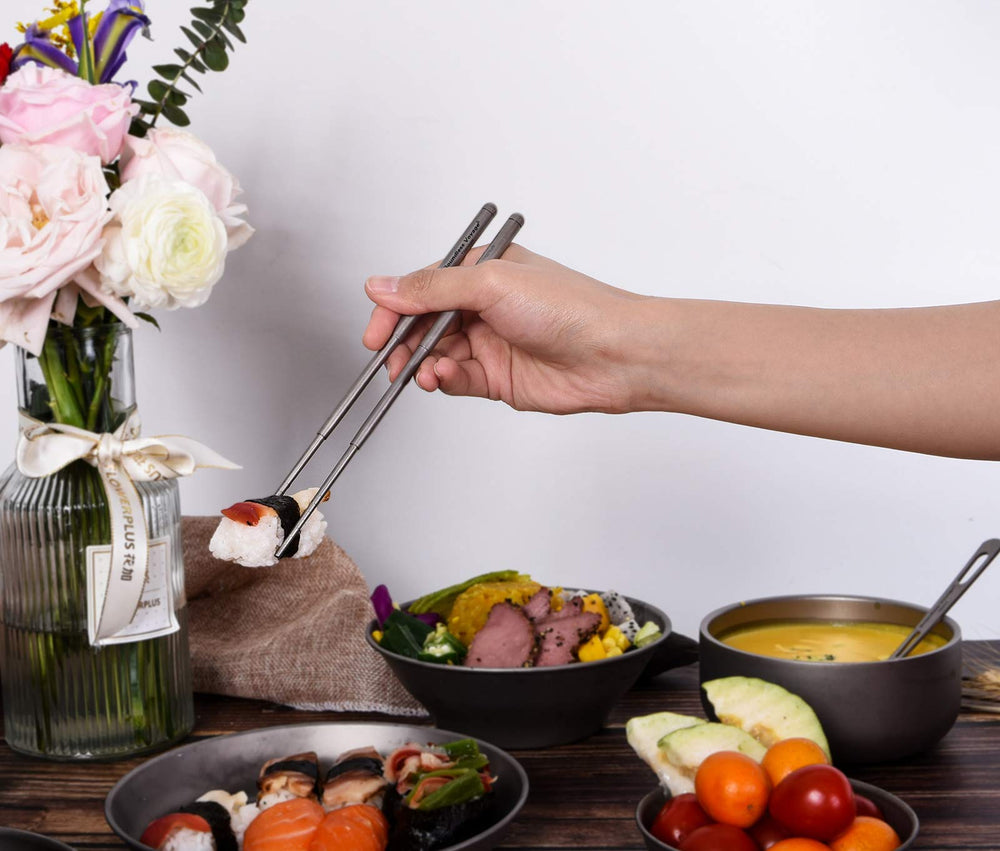 Boundless Voyage titanium chopsticks easy-clean design for hygienic outdoor meals.