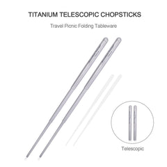 Boundless Voyage titanium chopsticks extended to full length for comfortable meals outdoors.